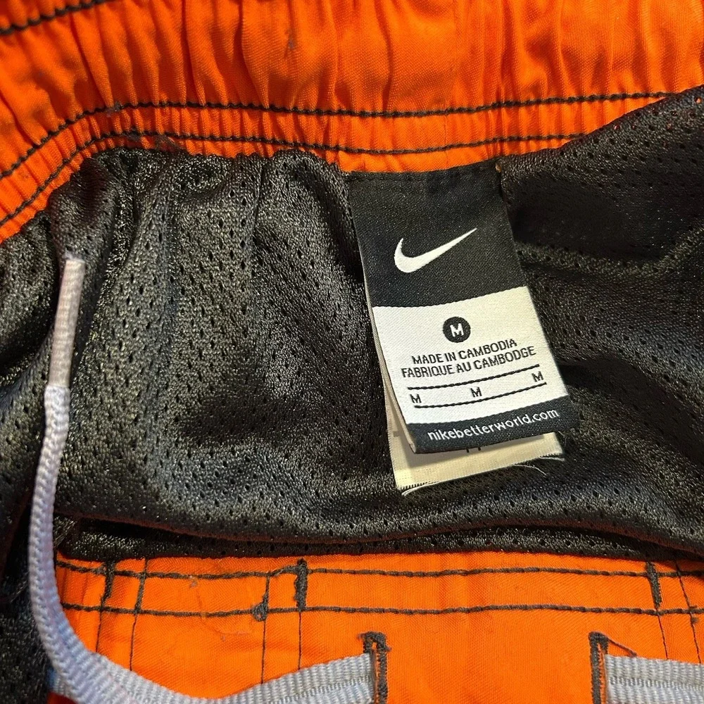 Nike Swim Trunks Mens Medium Gray Orange Shorts Pool Beach Swimming‎ Surfing